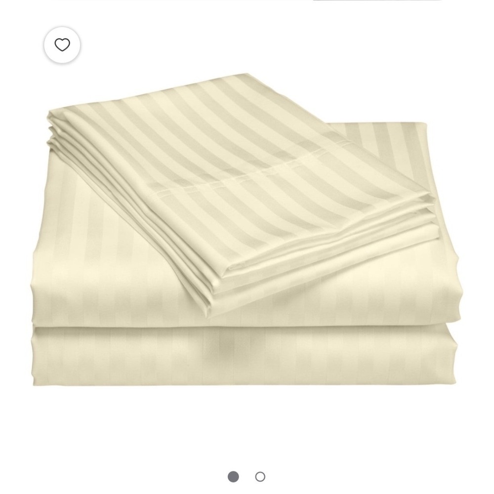 Damask Stripe Sheet Set Luxury Sateen Bedding Collection Ivory Cream New